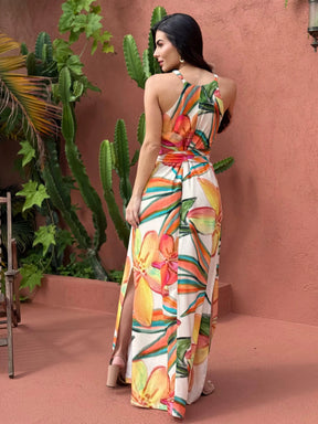 Vestido Natalia Tropical Bege